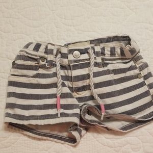 Girls Roxy striped jean shorts